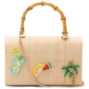 NEW Beach Bamboo Handle Handbag